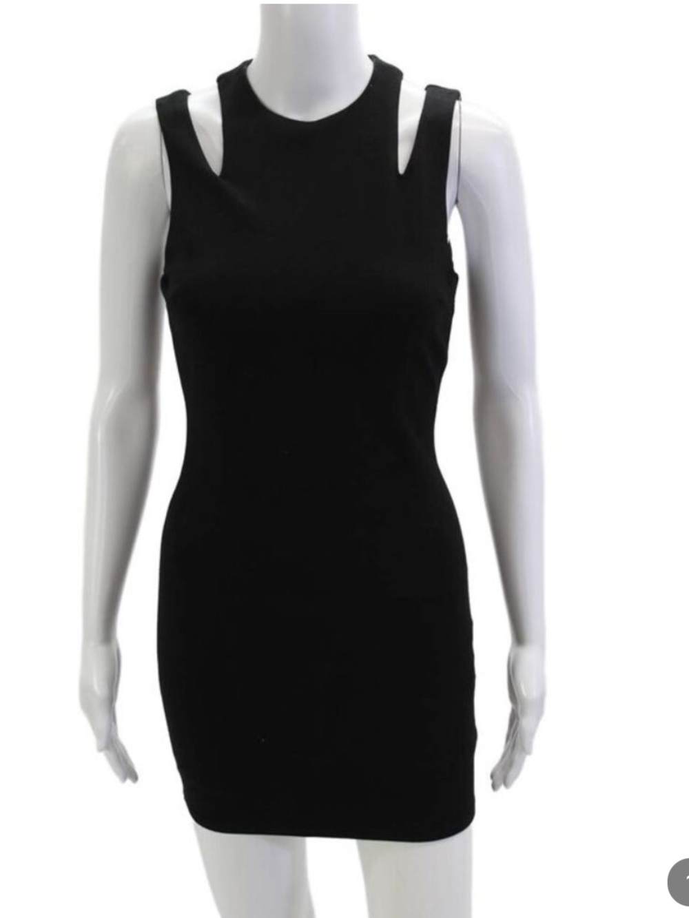 SUPERDOWN Sleeveless Black Cutout Bodycon Mini Dress LBD Size Medium stretchy